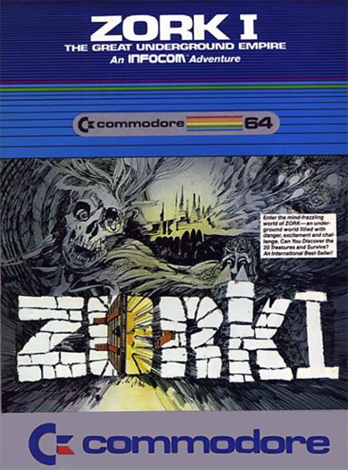 Zork I the Great Underground Empire box art for Commodore 64